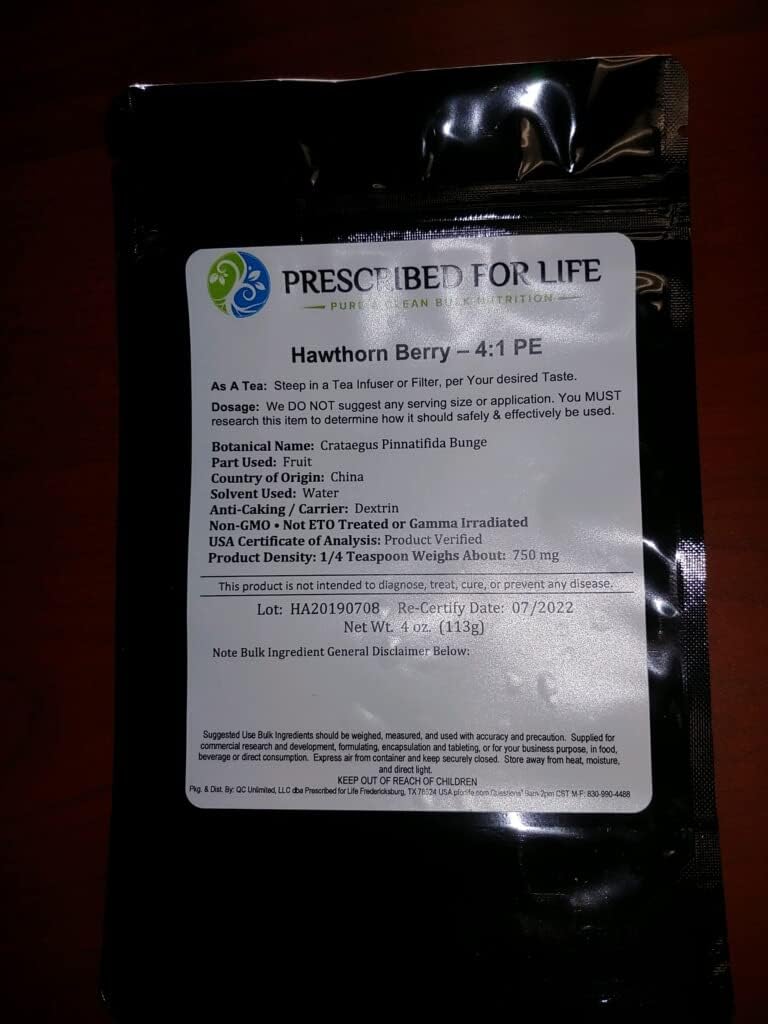 Natural Hawthorn Berry 4:1 Extract Powder | Gluten Free, Vegan, Non-GMO | Maybush Extract Powder | No Fillers | 4 oz (113 g)