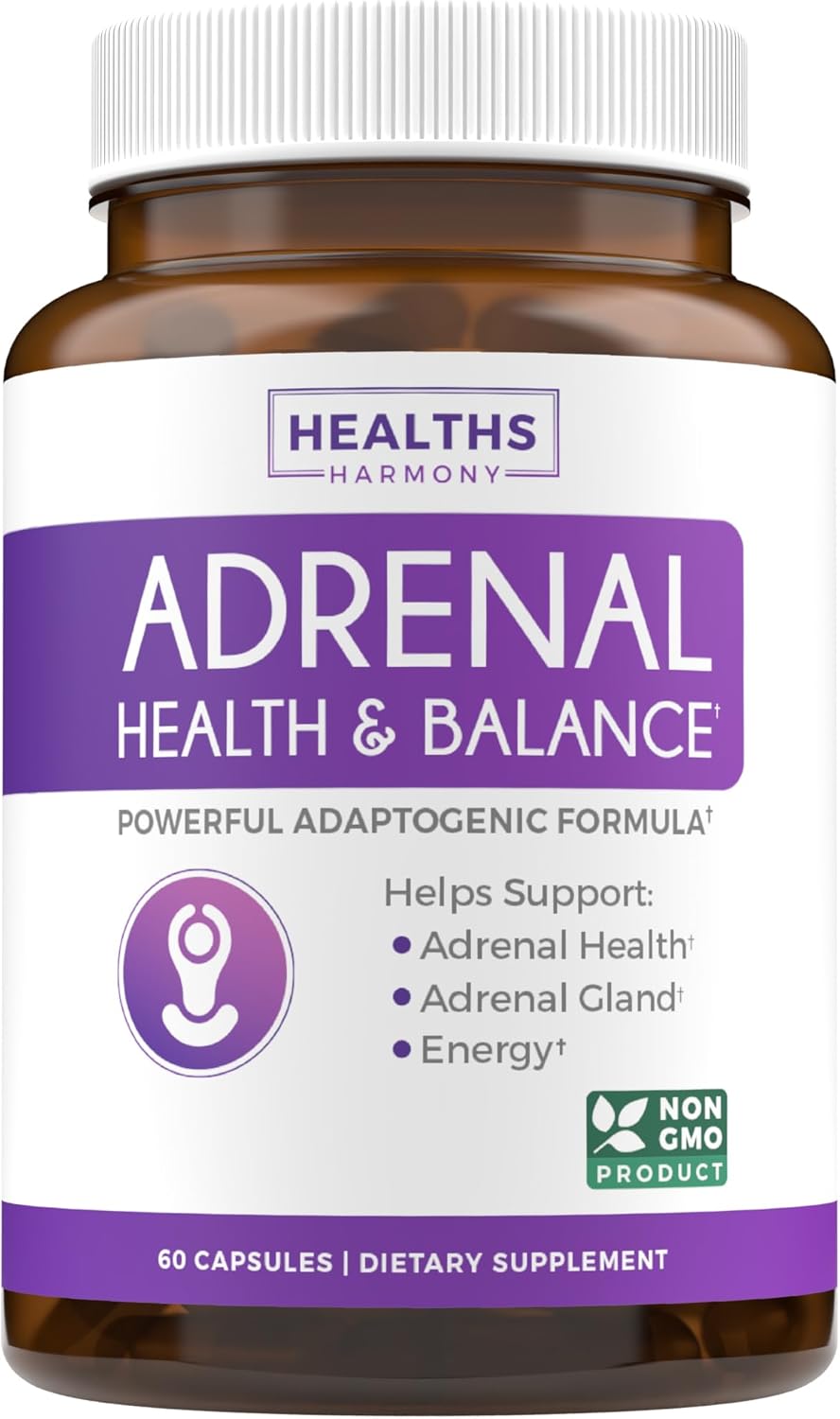 Natural Health Bundle: St. Johns Wort & Adrenal Support - Non-GMO, Hypericin Extract, Cortisol Manager - 120 Capsules