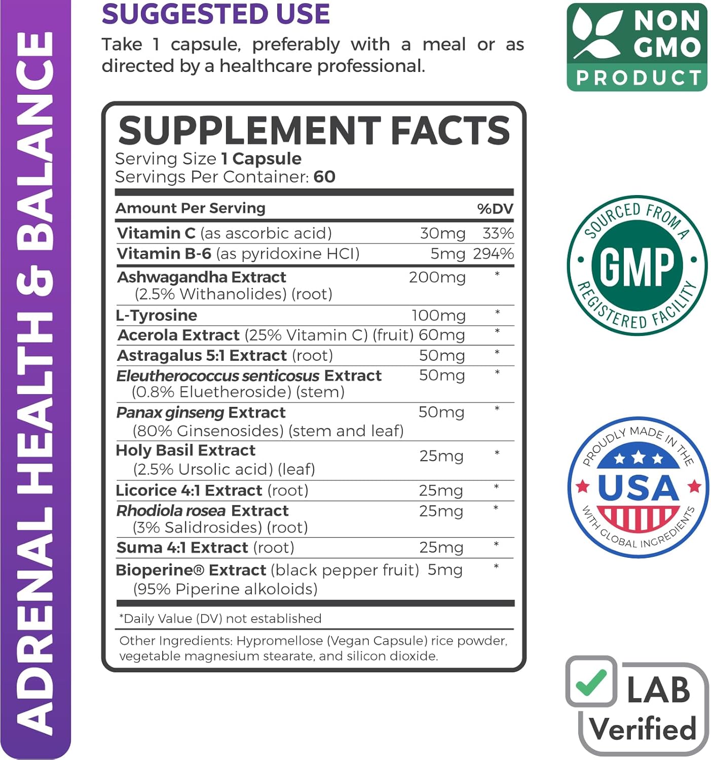 Natural Health Bundle: St. Johns Wort & Adrenal Support - Non-GMO, Hypericin Extract, Cortisol Manager - 120 Capsules