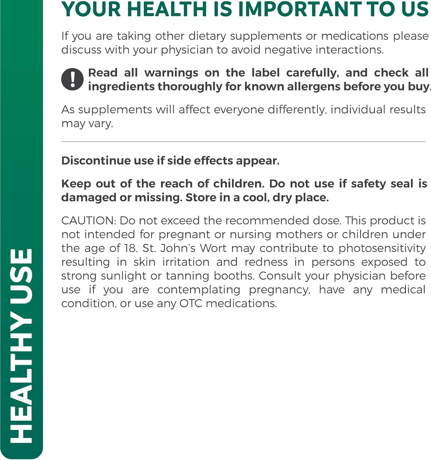 Natural Health Bundle: St. Johns Wort & Adrenal Support - Non-GMO, Hypericin Extract, Cortisol Manager - 120 Capsules