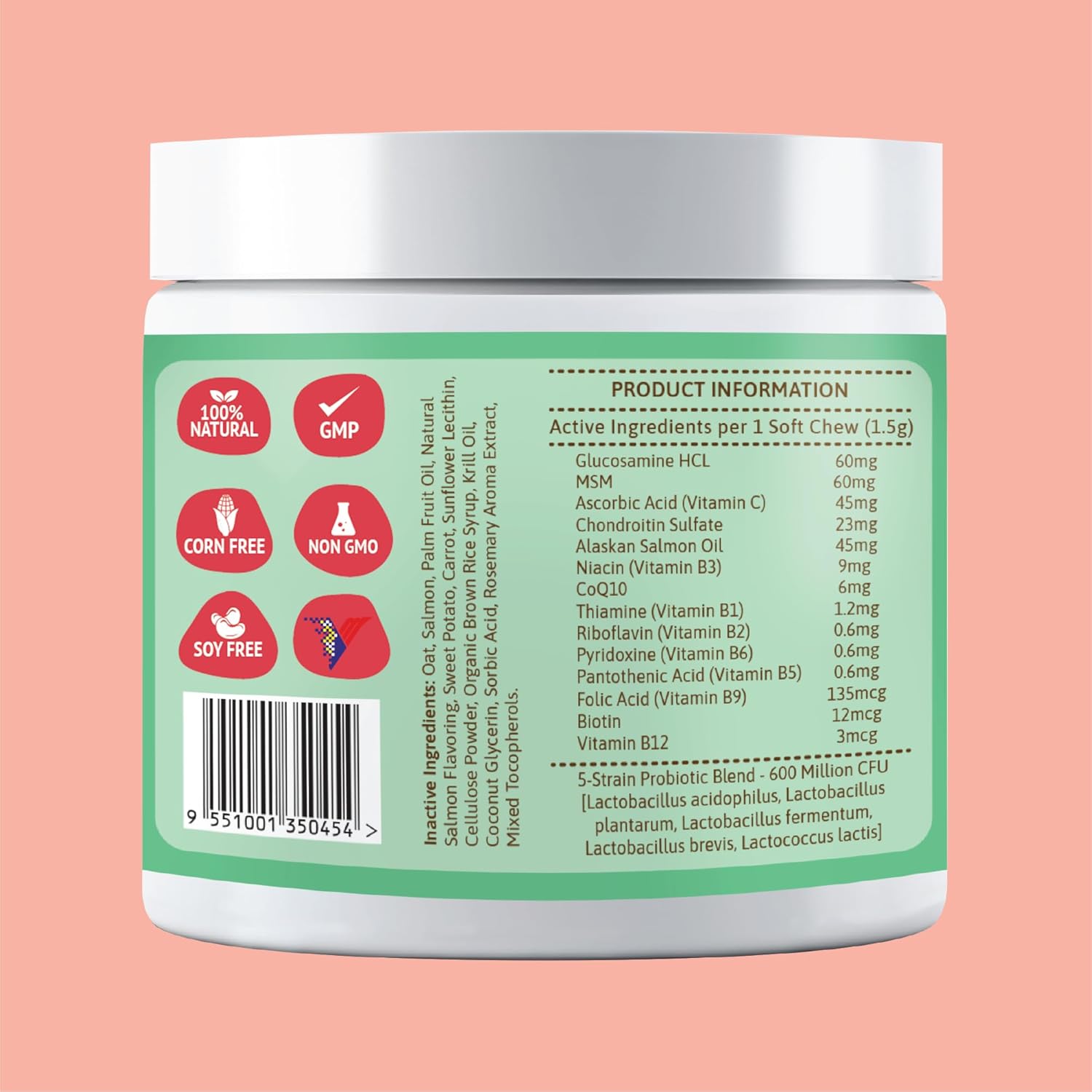 Natural Heart Health Cat Multivitamin Soft Chews with Omega 3, Vitamin Bs, C, COQ10, MSM, Glucosamine Chondroitin - 90 Count, Non-GMO, Original Formula by PEPPY PAWS