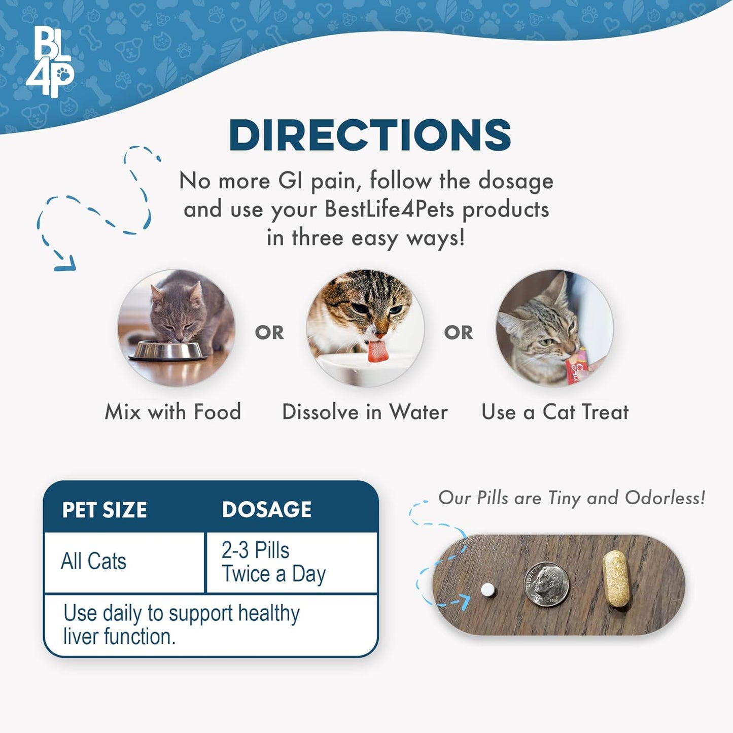 Natural Hepatic Liver Support for Cats - Dissolvable Homeopathic Feline Supplement for Digestive Health and Nutrient Absorption - 400 All Natural Pills