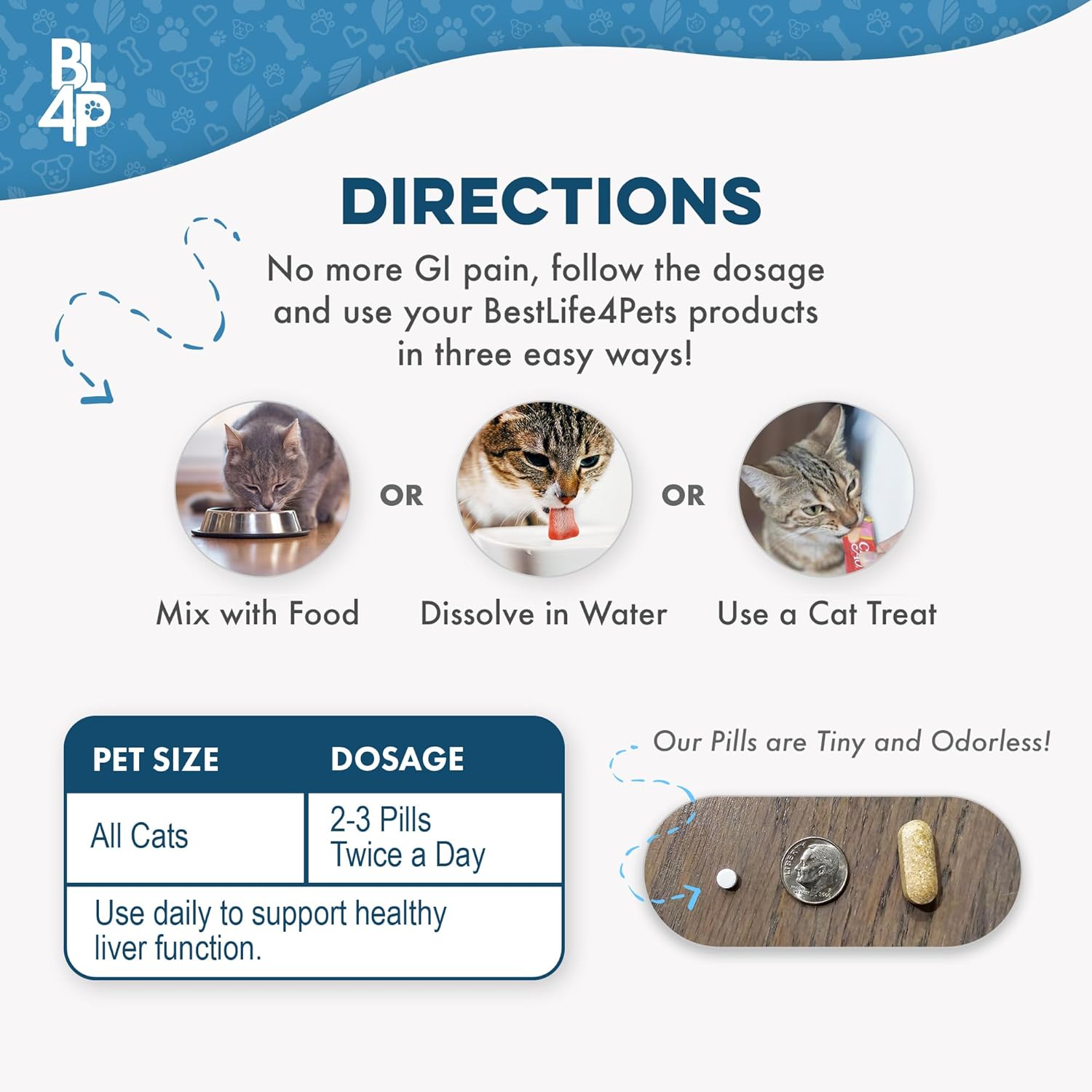 Natural Hepatic Liver Support for Cats - Dissolvable Homeopathic Feline Supplement for Digestive Health and Nutrient Absorption - 400 All Natural Pills