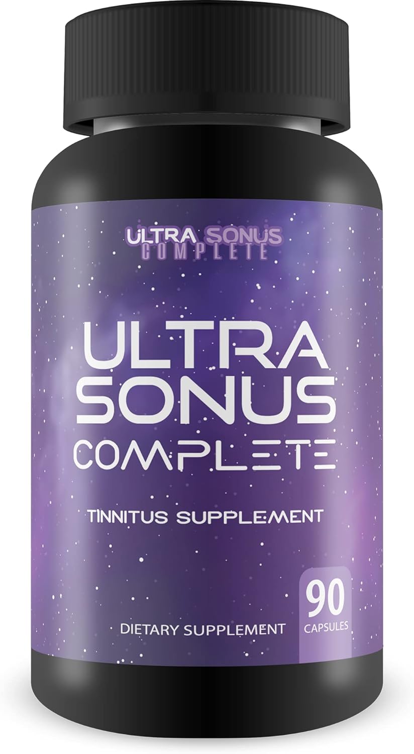 Natural Herbal Formula for Tinnitus Relief - Garlic, Turmeric, Vitamin C - Reduce Inflammation & Ear Ringing - 90 Capsules