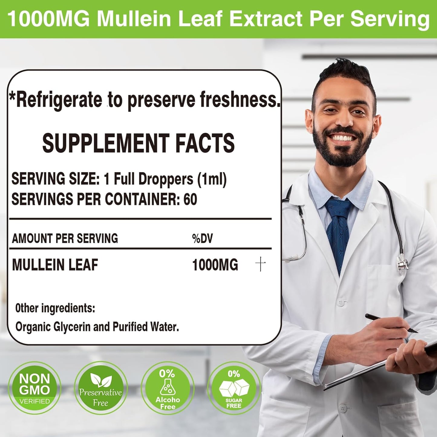 Natural Herbal Lung Cleanse & Detox Drops - Mullein Leaf Extract Liquid Supplement for Respiratory Health - 2FL OZ