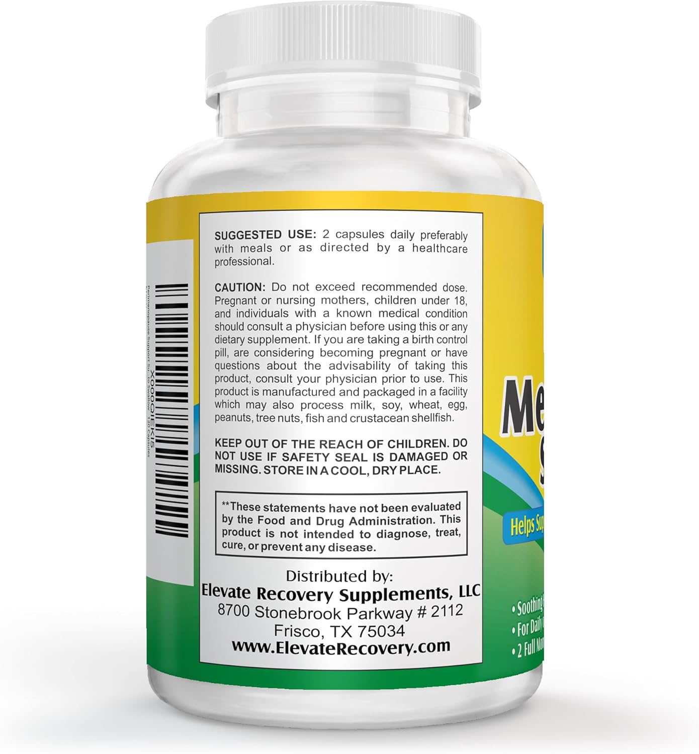 Natural Herbal Perimenopause Support Supplement - 12 Active Ingredients for Women - 60-Day Supply, 120 Capsules