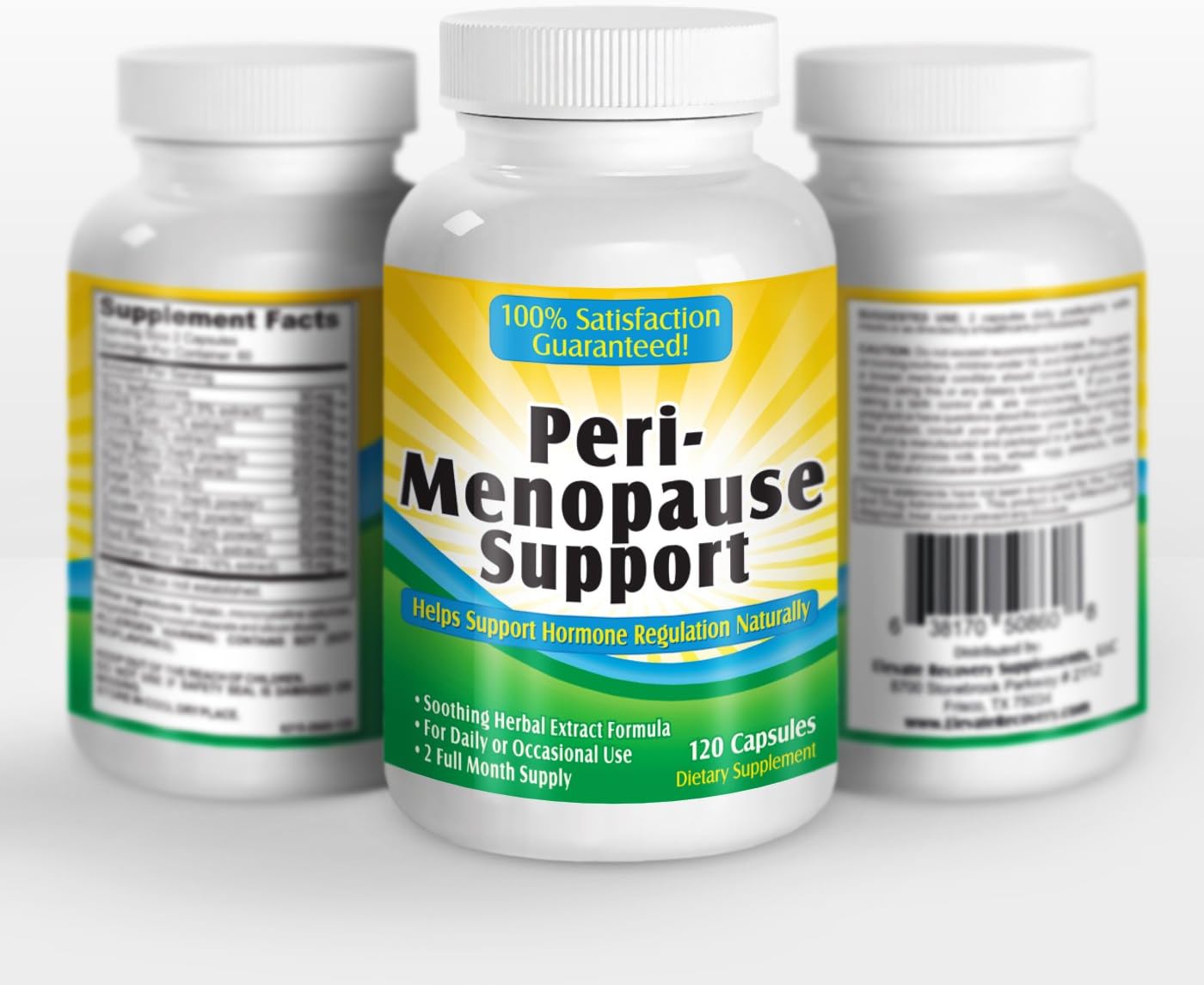 Natural Herbal Perimenopause Support Supplement - 12 Active Ingredients for Women - 60-Day Supply, 120 Capsules