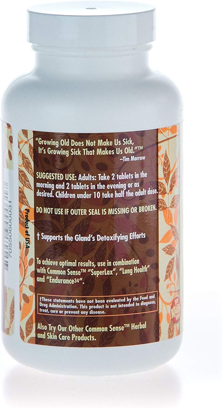 Natural Herbal Supplement for Lymphatic Health - Immune System Support (120 Tablets) by Common Sense Herbal Products