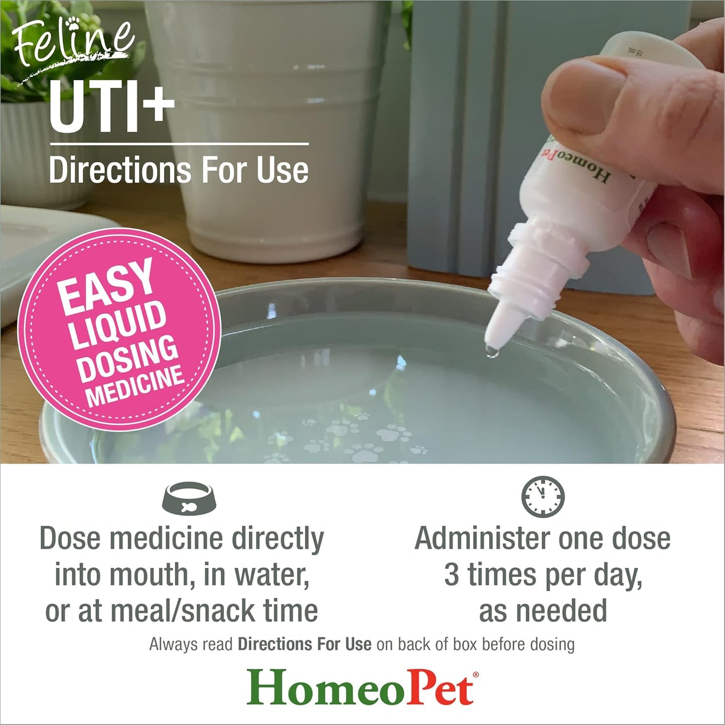 Natural Homeopathic Feline UTI Plus - 15ml - Cat Urinary Tract Support