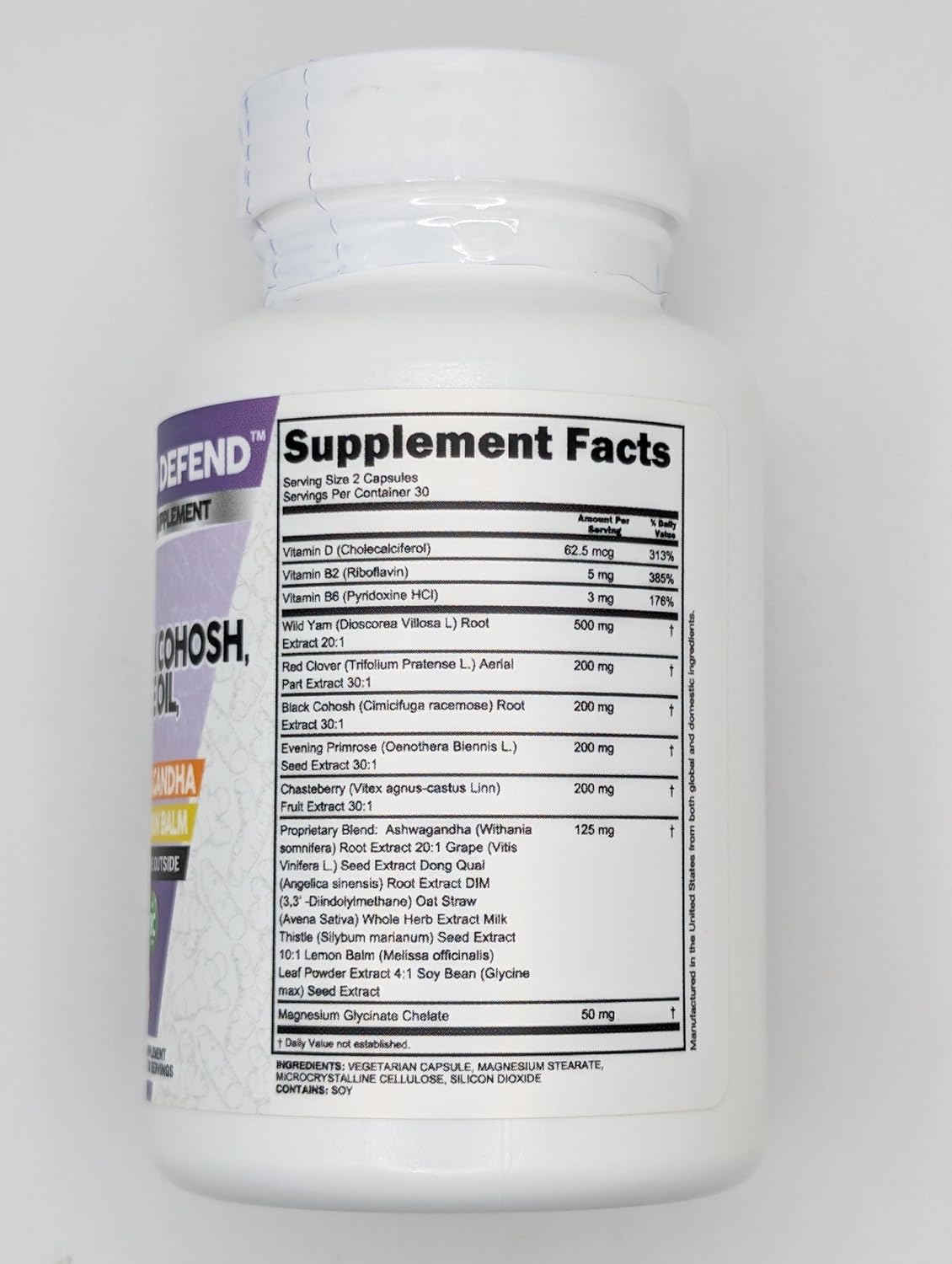 Natural Hormone Balance Capsules with Wild Yam Root, Red Clover, Black Cohosh, and Ashwagandha - Supports Women's Health and Wellness