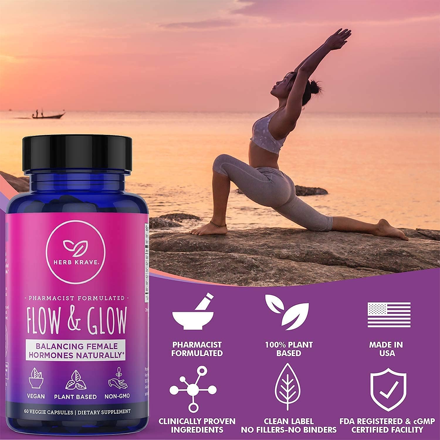 Natural Hormone Balance for Women - PMS & Menopause Relief with Donq Quai & Black Cohosh - 120 Vegan Capsules