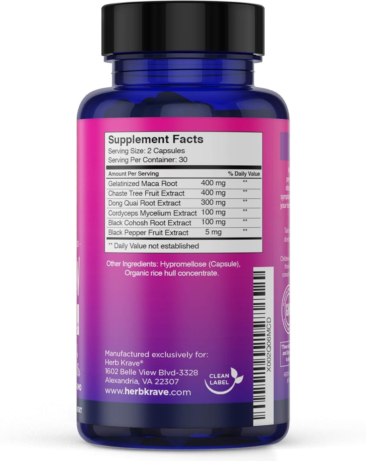 Natural Hormone Balance for Women - PMS & Menopause Relief with Donq Quai & Black Cohosh - 120 Vegan Capsules