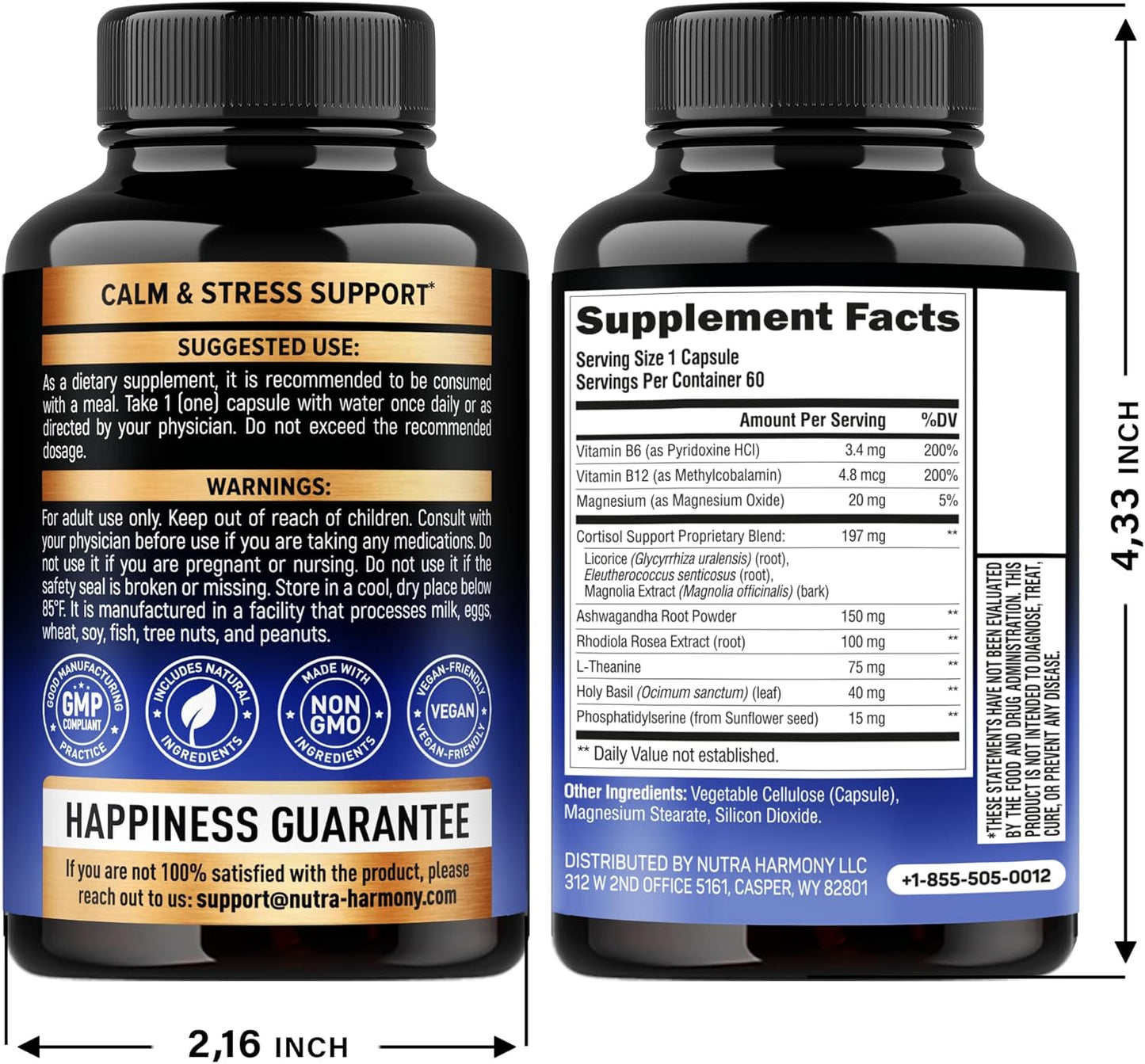 Natural Hormone Balance Supplement for Women - Ashwagandha, Rhodiola, Holy Basil, L-Theanine - Mood, Focus, Sleep Support - Vegan, Non-GMO - Made in USA - 60 Capsules