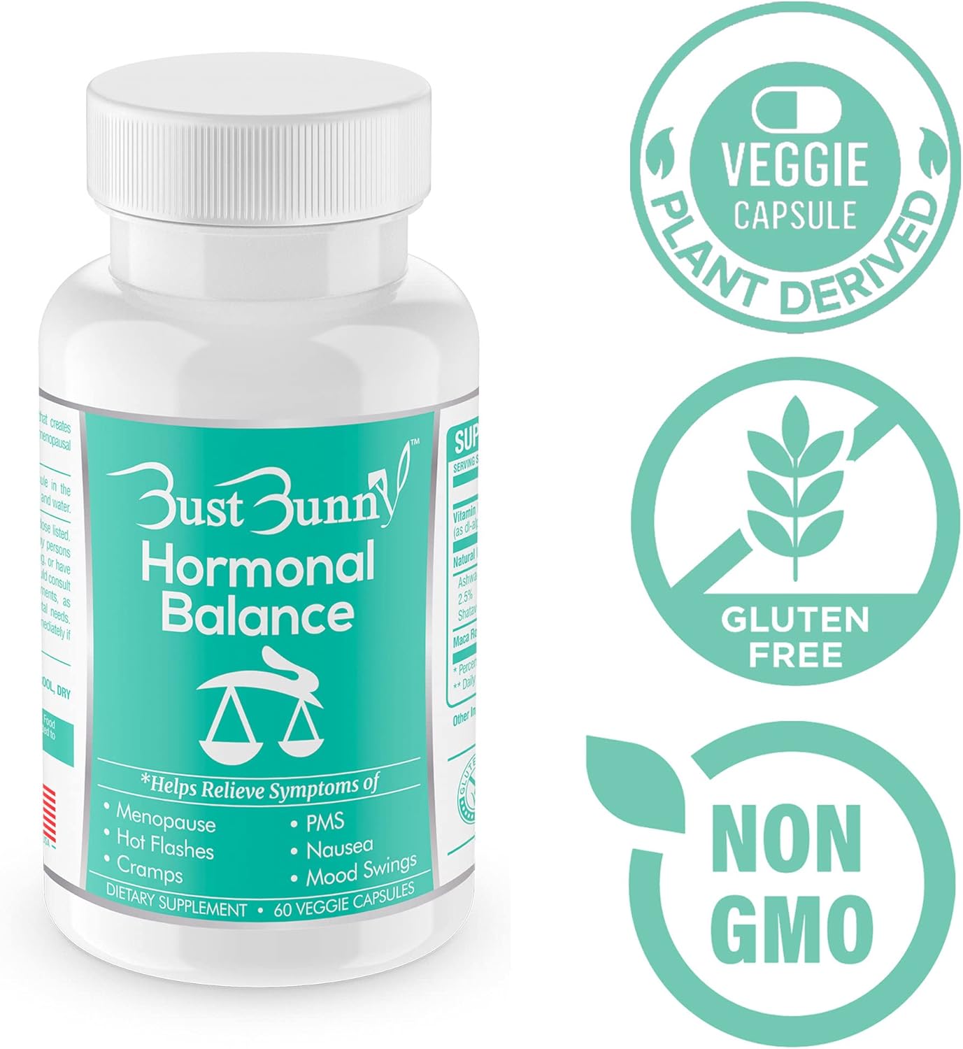 Natural Hormone Balance Supplement for Women - Relieve Menopause and PMS Symptoms, Hot Flashes Relief - Vegan-Friendly