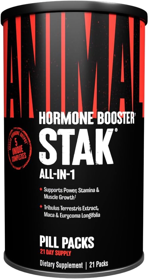 Natural Hormone Booster Supplement with Tribulus for Athletes - Animal Stak - 1 Month Cycle