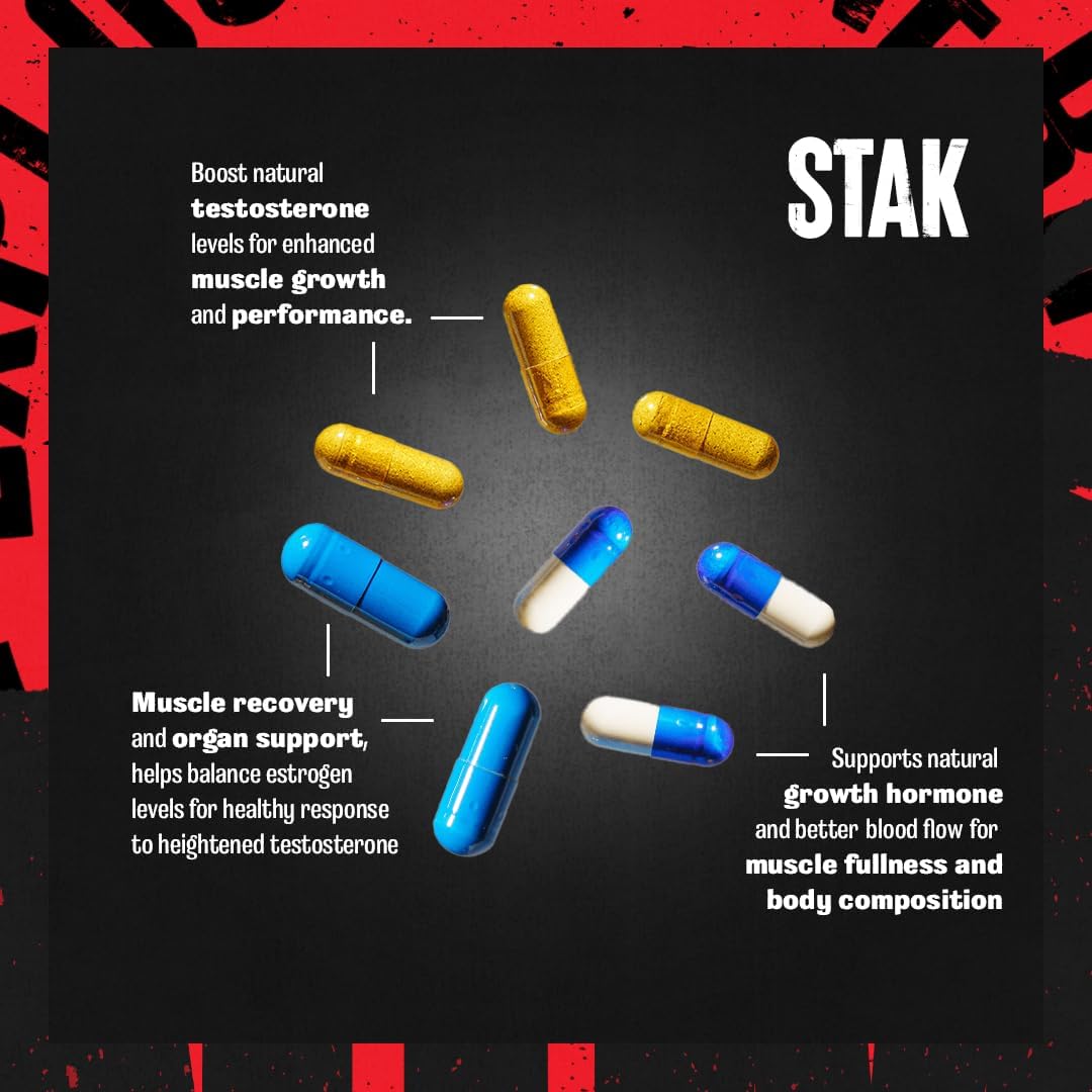 Natural Hormone Booster Supplement with Tribulus for Athletes - Animal Stak - 1 Month Cycle