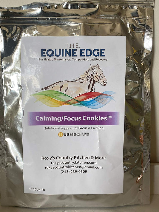 Natural Horse Calming and Focus Supplements - T.H.E. Equine Edge Cookies, 30 Count