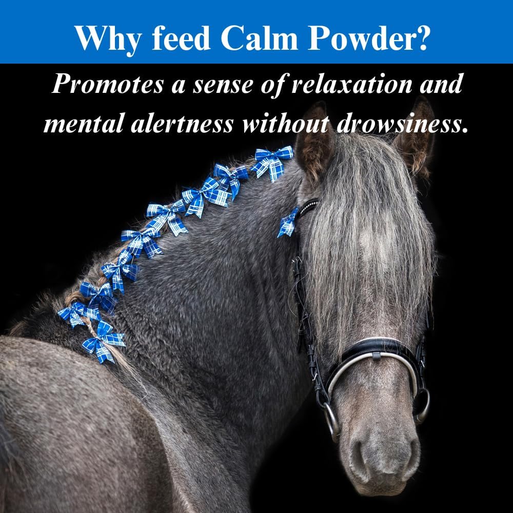 Natural Horse Calming Supplement Powder - Promotes Calmness & Balanced Behavior - 4lb, 60 Day Supply