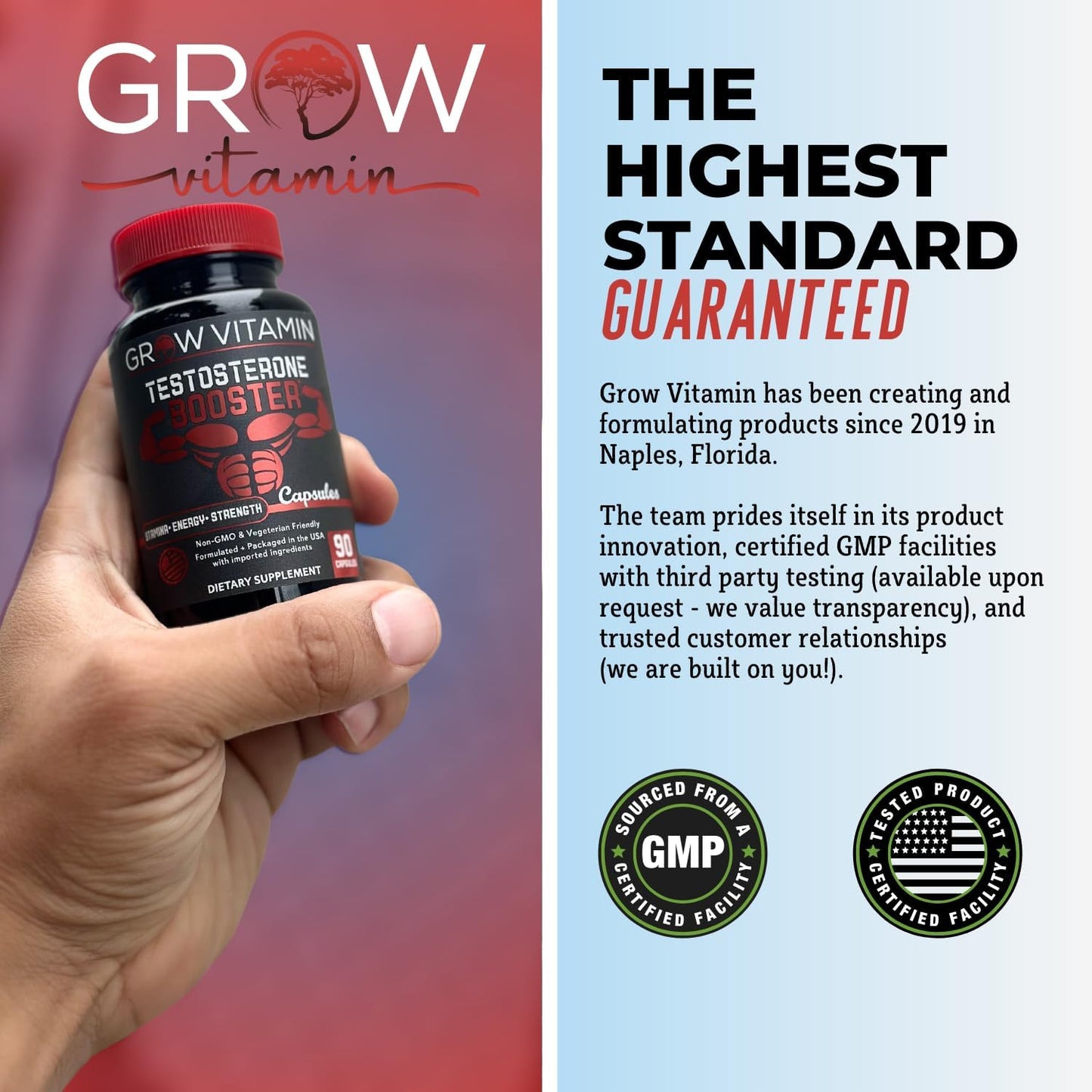 Natural Human Growth Hormone Stimulator for Men & Women - Muscle Building Supplements with Saw Palmetto - 90 Capsules