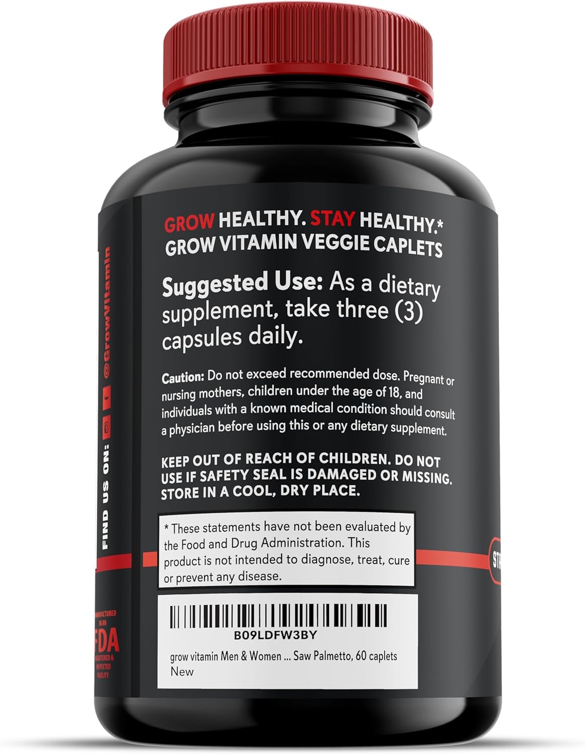 Natural Human Growth Hormone Stimulator for Men & Women - Muscle Building Supplements with Saw Palmetto - 90 Capsules