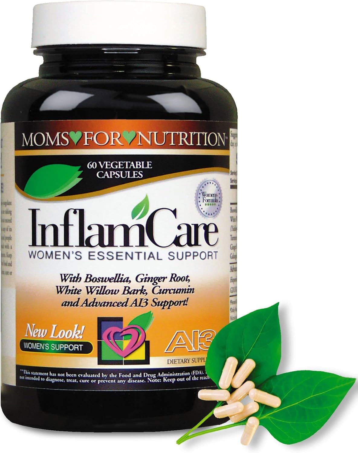 Natural InflamCare Women's Essential Synergy 3000MG Supplement - Gluten-Free - 60 Capsules