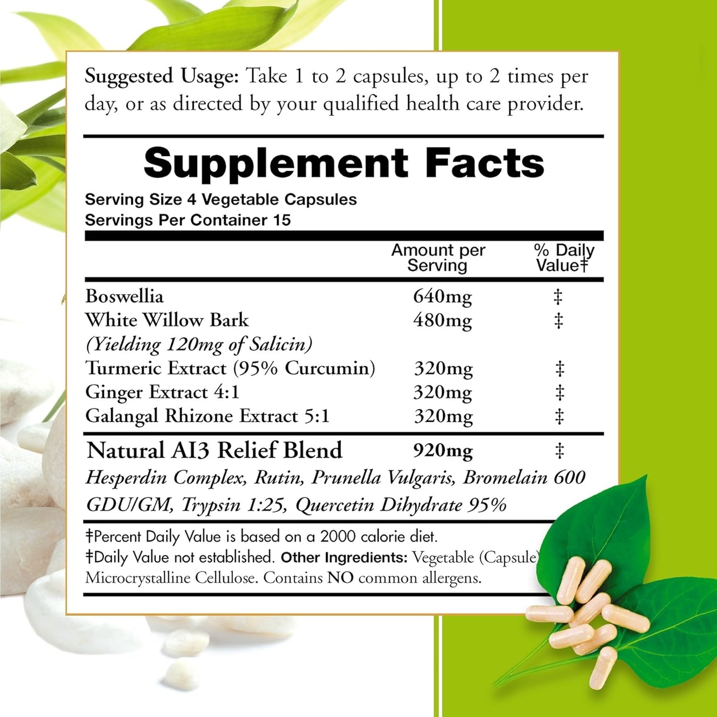 Natural InflamCare Women's Essential Synergy 3000MG Supplement - Gluten-Free - 60 Capsules