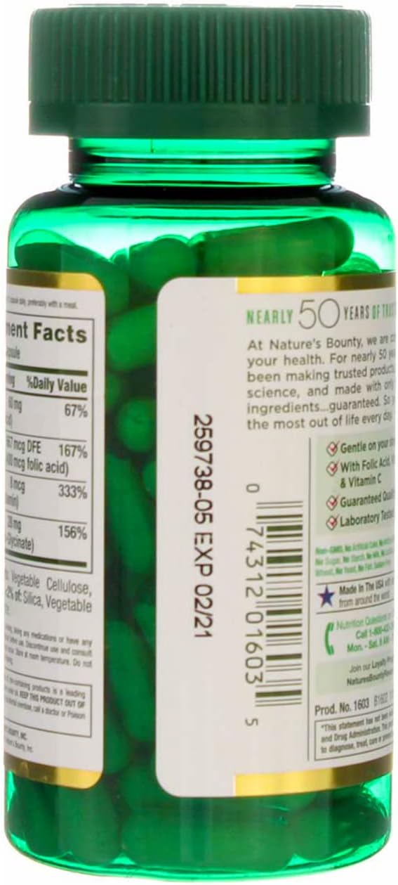 Natural Iron Supplement - 28 mg - 90 Capsules by Nature's Bounty