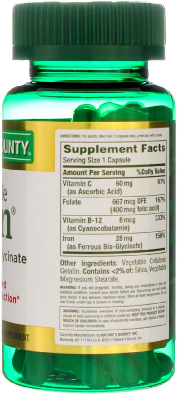 Natural Iron Supplement - 28 mg - 90 Capsules by Nature's Bounty