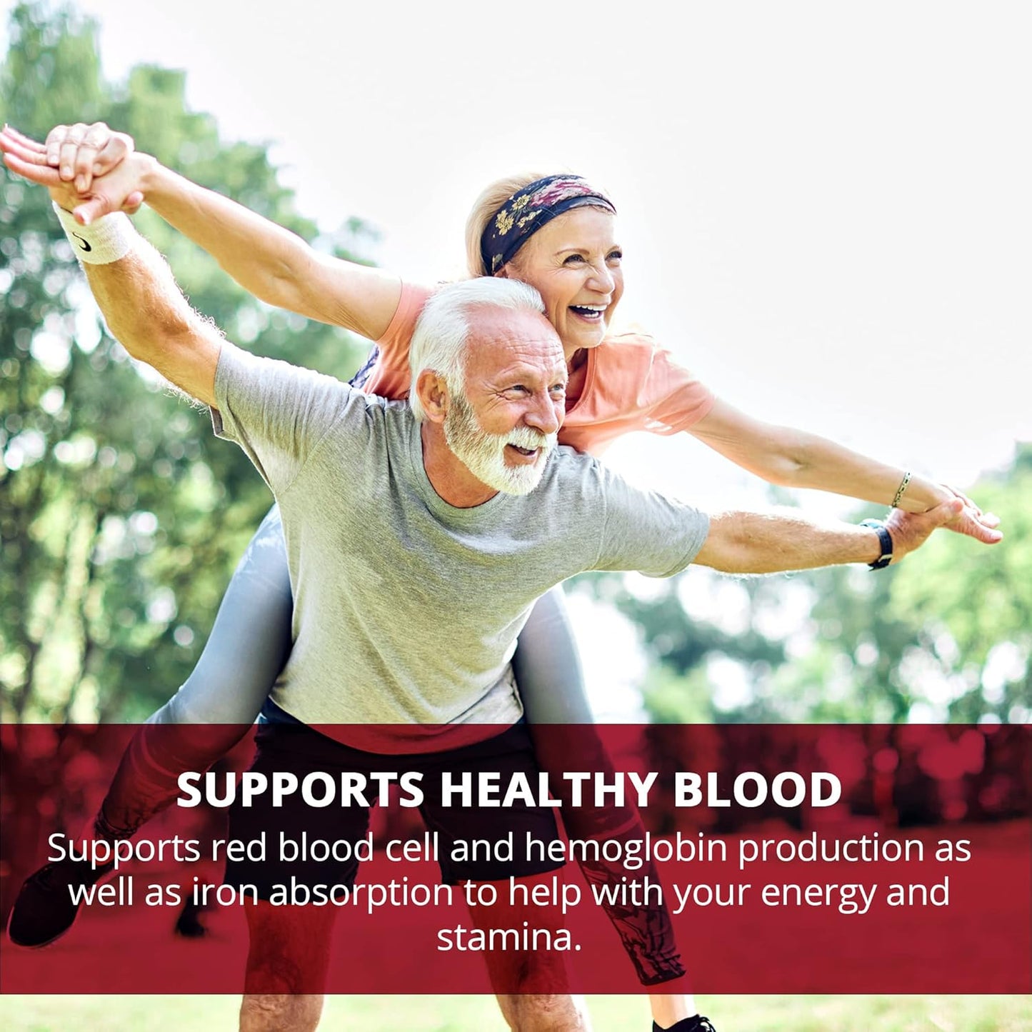 Natural Iron Supplement for Healthy Red Blood Cell Production - 60 Pills for Men and Women