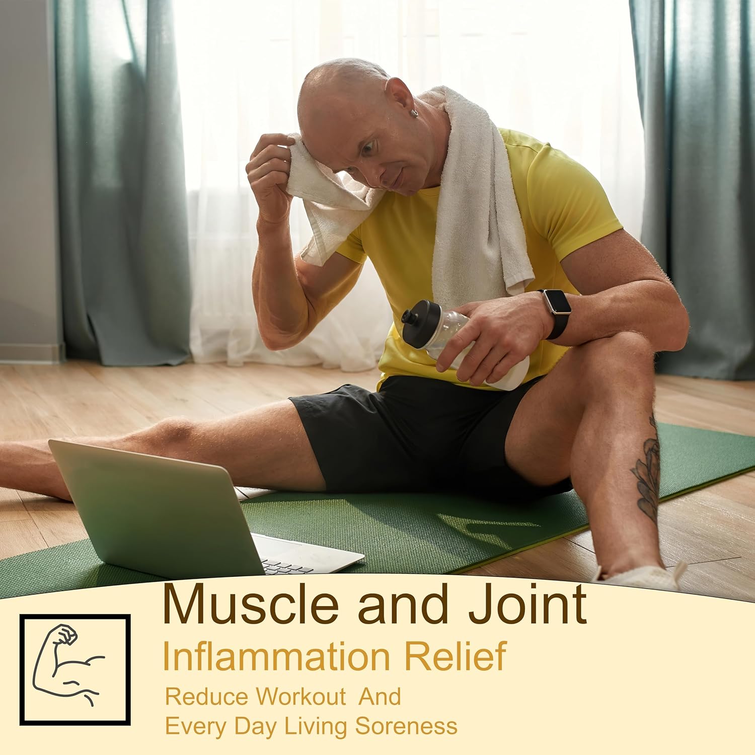 Natural Joint and Muscle Support Supplement with Allergy Relief - 7 Plant-Based Ingredients for Adults - Including Bromelain, Zinc, and Vitamin E