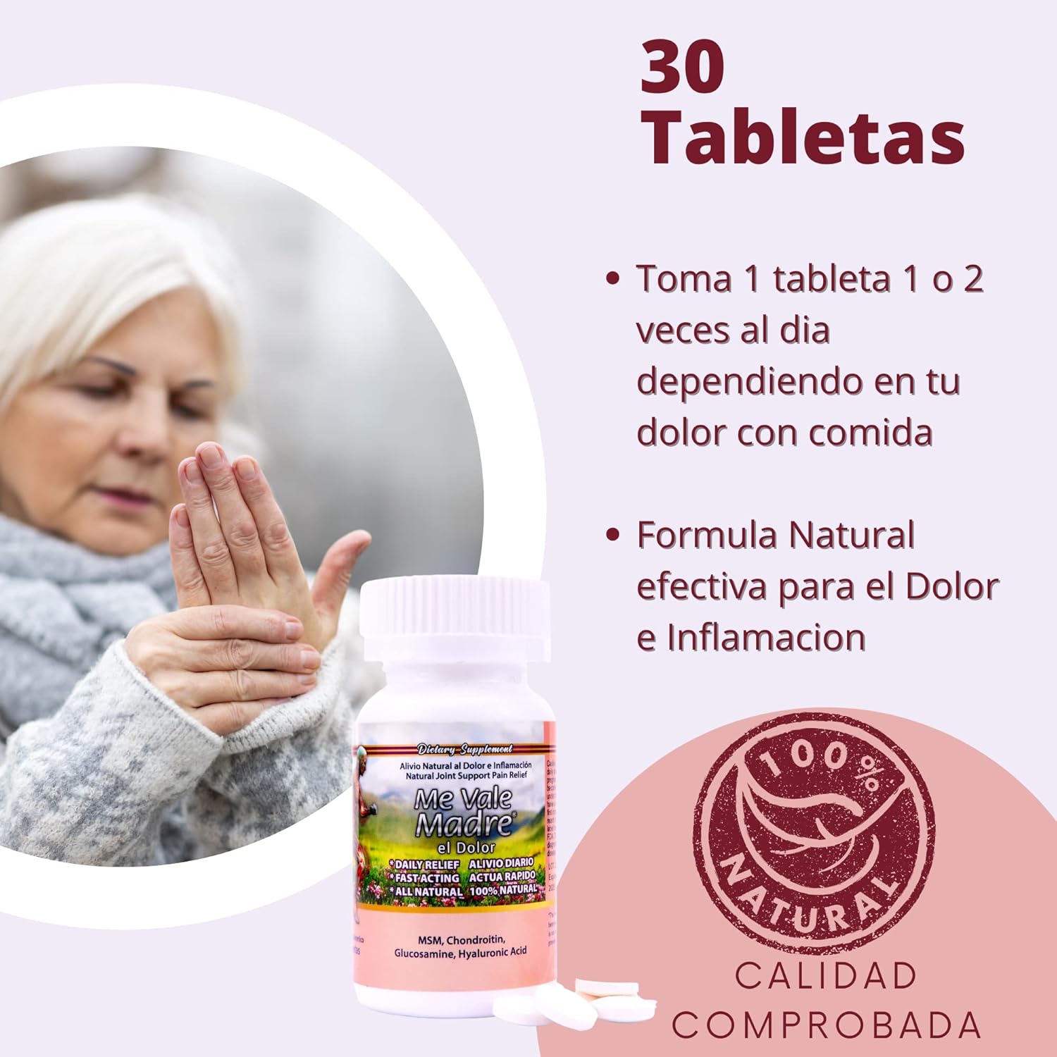 Natural Joint & Muscle Wellness Supplement with Hyaluronic Acid - 60 Capsules