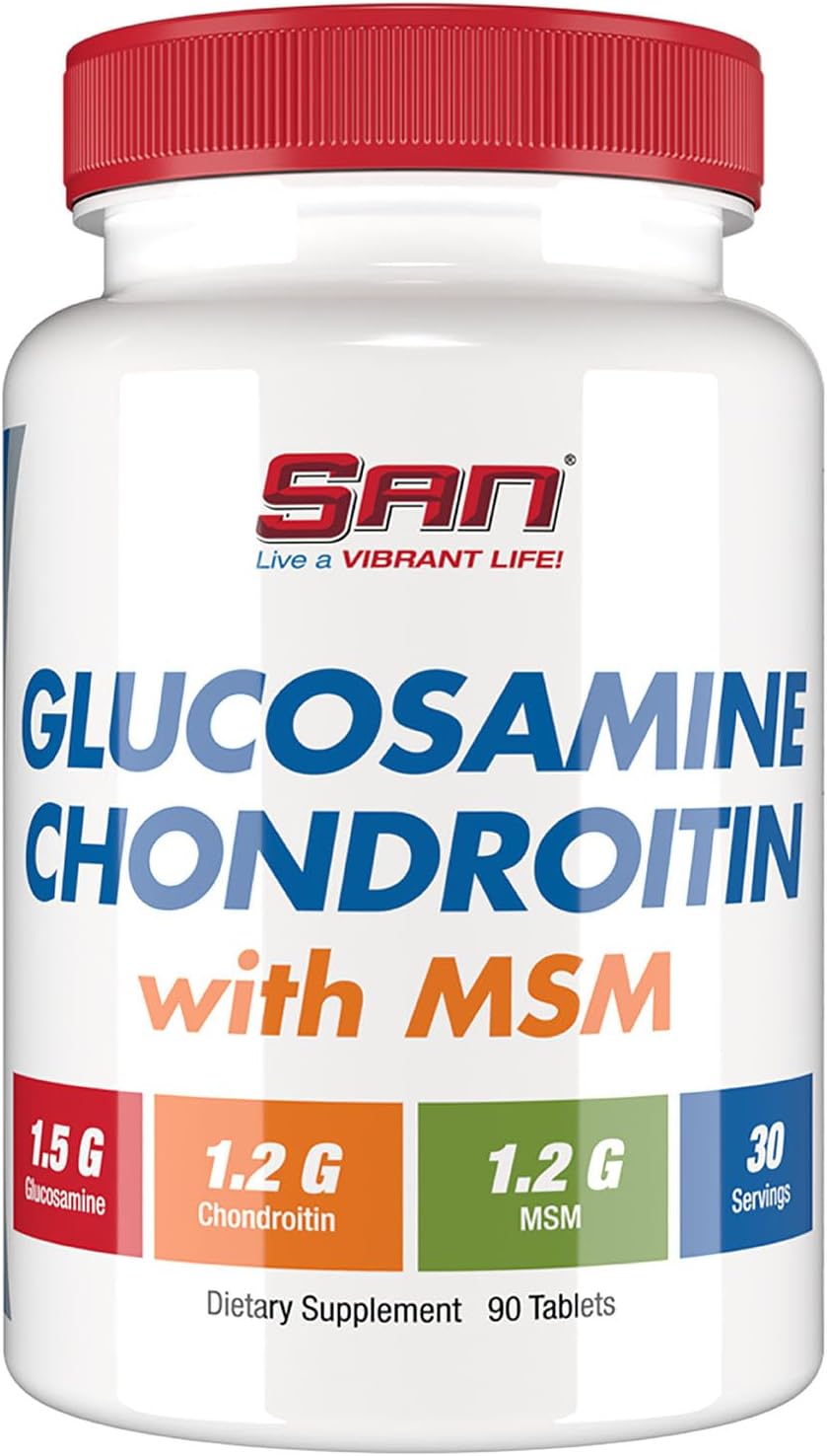 Natural Joint Support Complex - SAN Nutrition Glucosamine Chondroitin with MSM Formula for Healthy Joints. 30 Servings