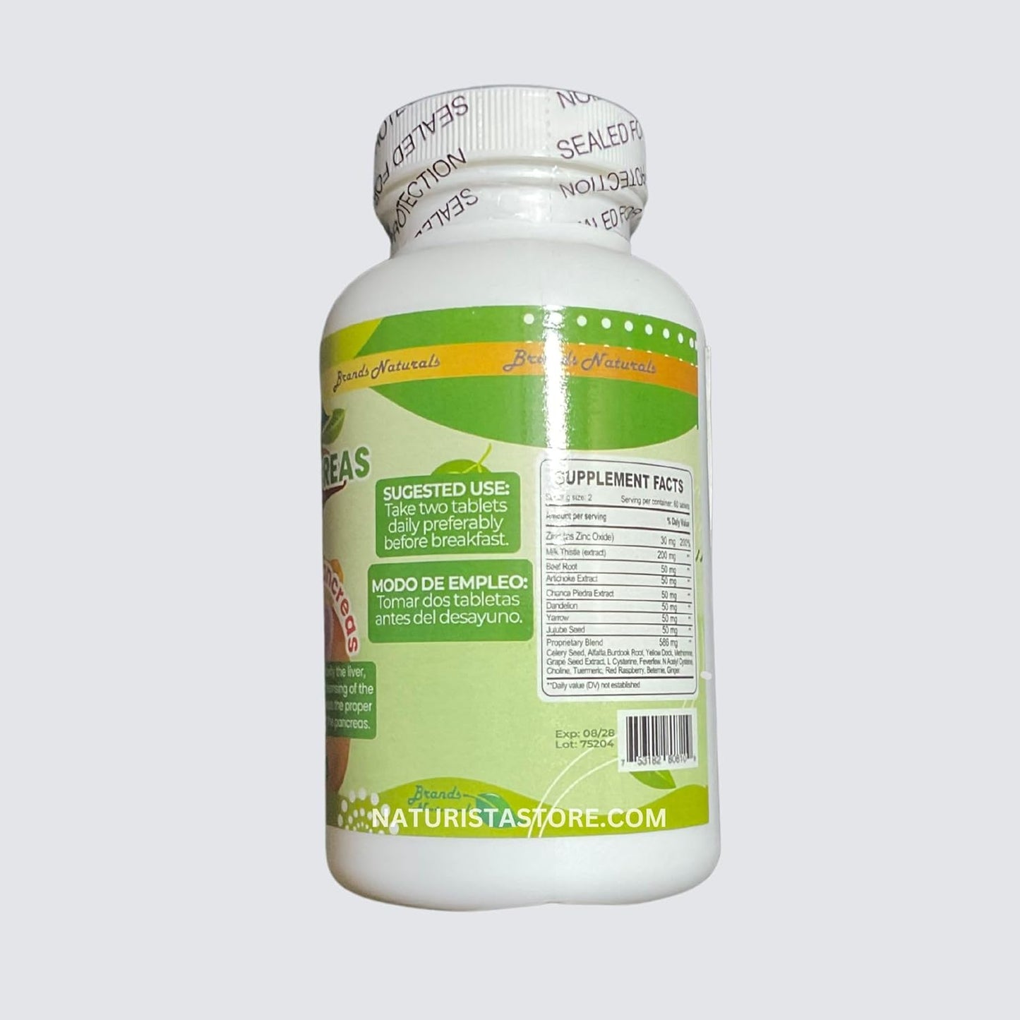 Natural Kidney, Liver, and Pancreas Support Tablets - 60 Count (Higado, Pancreas, y Rinones)