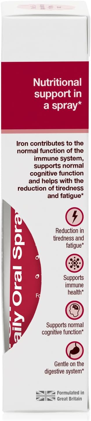 Natural Liquid Iron Supplement Spray - Easy Daily Vitamin Spray - Tasty Alternative to Pills - 0.85 oz