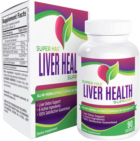Natural Liver Detox Cleanse Support Supplement with 6 Active Ingredients - Liver Health Boost - 30-Day Supply | 90 Capsules