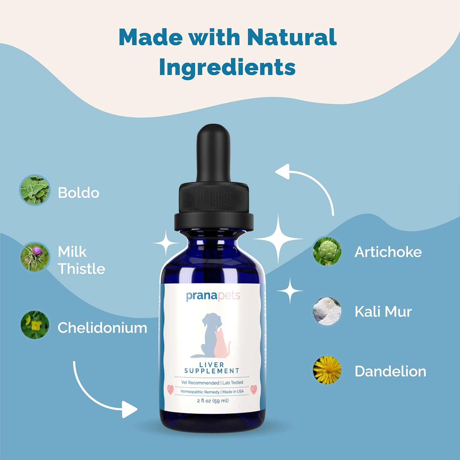 Natural Liver Support Supplement for Pets | Promotes Healthy Liver Function in Dogs & Cats | Herbal Formula for Abdominal Pain & Inflammation