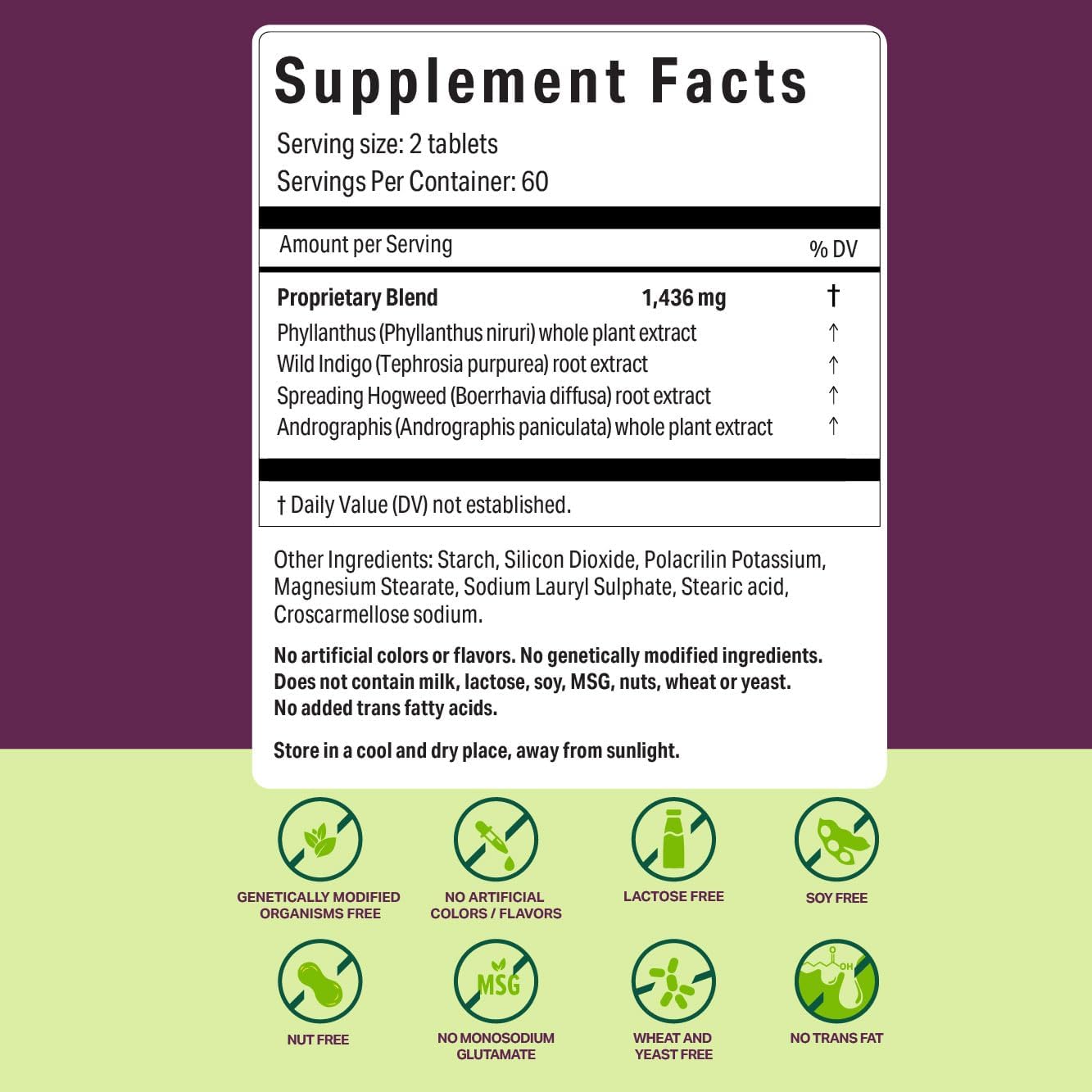 Natural Liver Support Supplement with Andrographis Paniculata, Boerrhavia Diffusa, Tephrosia Purpurea, Phyllanthus Niruri for Immune Health, PERIBAN Liver Support Formula