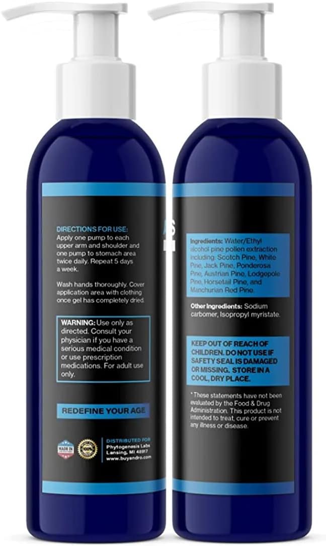 Natural Low Testosterone Support Gel for Men - Boost Muscle Recovery, Energy, and Healthy Aging with T-Booster