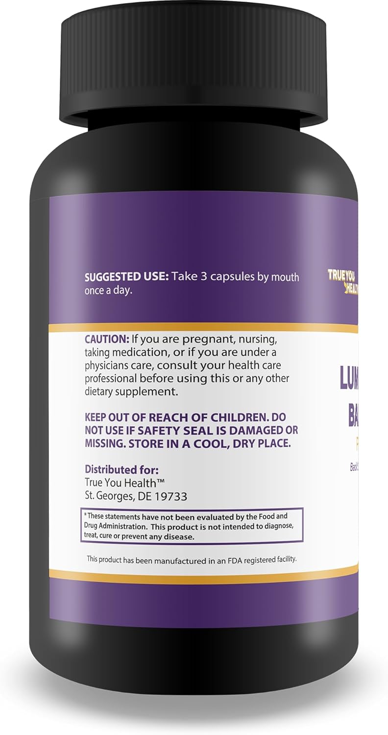 Natural Lumbar Flex Supplement for Lower Back Support - Back Pain Relief Pills - Back Stiffness and Ache Relief - True You Health Balmorex Pro Plus