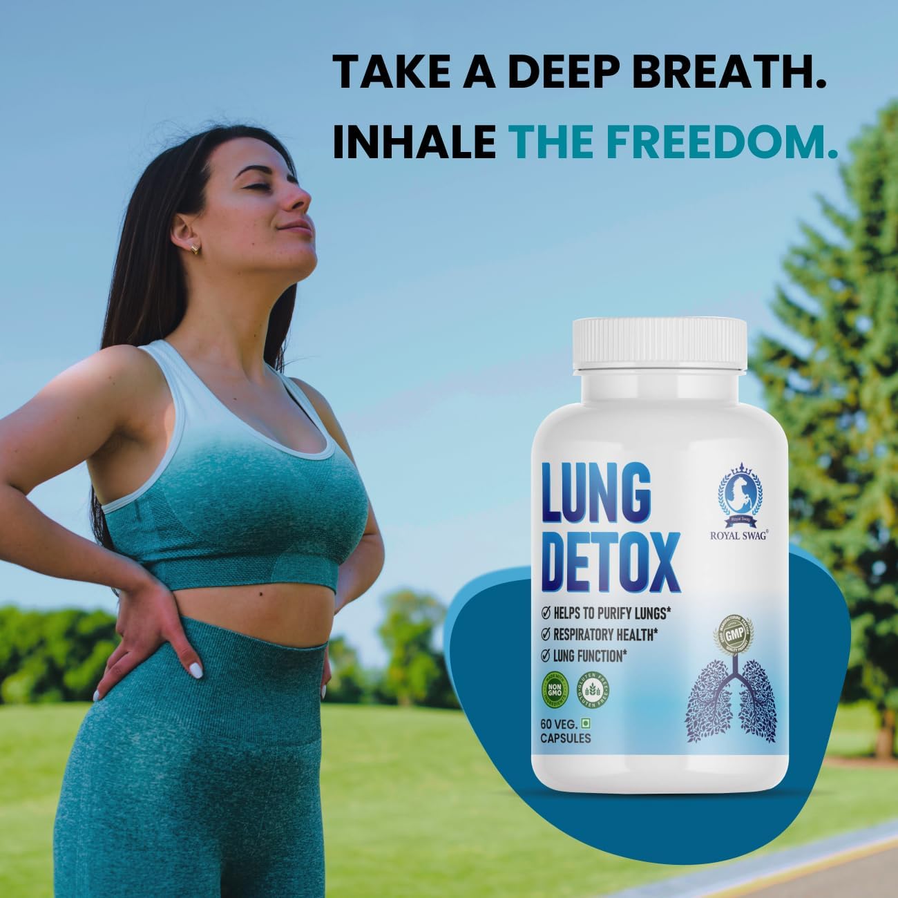 Natural Lung Cleanse Capsules for Smokers & Non-Smokers - Supports Respiratory Health and Detoxification - 60 Capsules