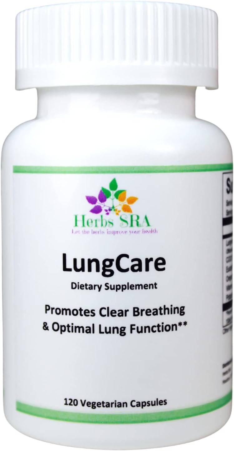 Natural Lung Cleanse & Detox Formula - 120 Vegetarian Capsules for Healthy Respiratory Support & Mucus Congestion Relief