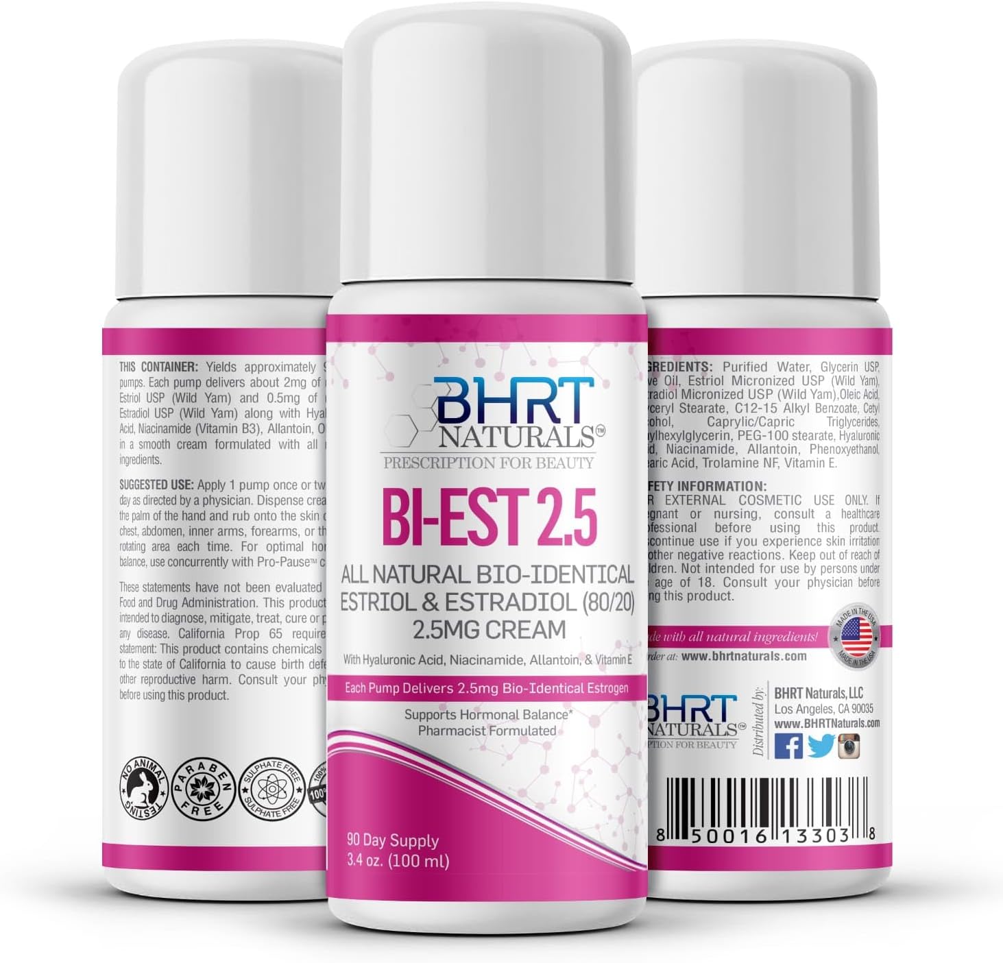 Natural Menopause Relief Cream with Bioidentical Estrogen - BHRT Menopause Support for Hot Flashes, Hormonal Balance, and Menstrual Cycle Regulation