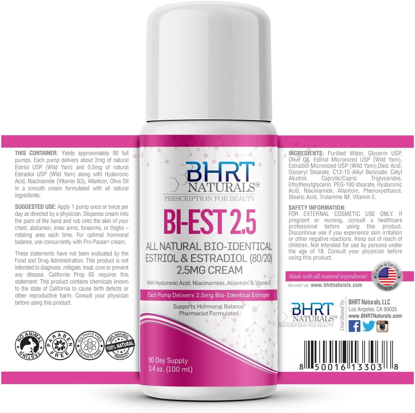 Natural Menopause Relief Cream with Bioidentical Estrogen - BHRT Menopause Support for Hot Flashes, Hormonal Balance, and Menstrual Cycle Regulation