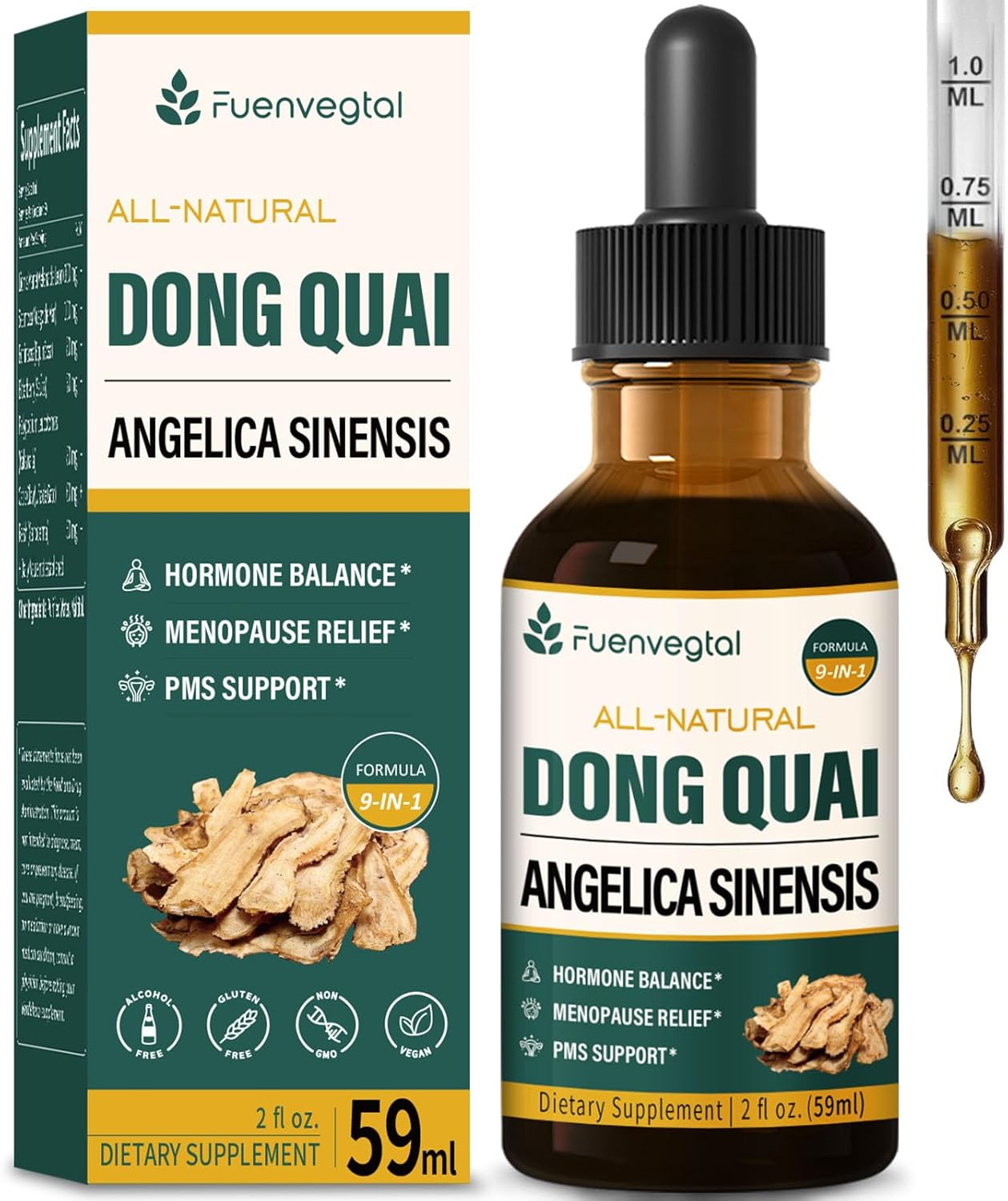 Natural Menopause Relief Drops with Red Clover & Black Cohosh - Herbal Hormone Harmony Liquid Supplement for Women - 2oz