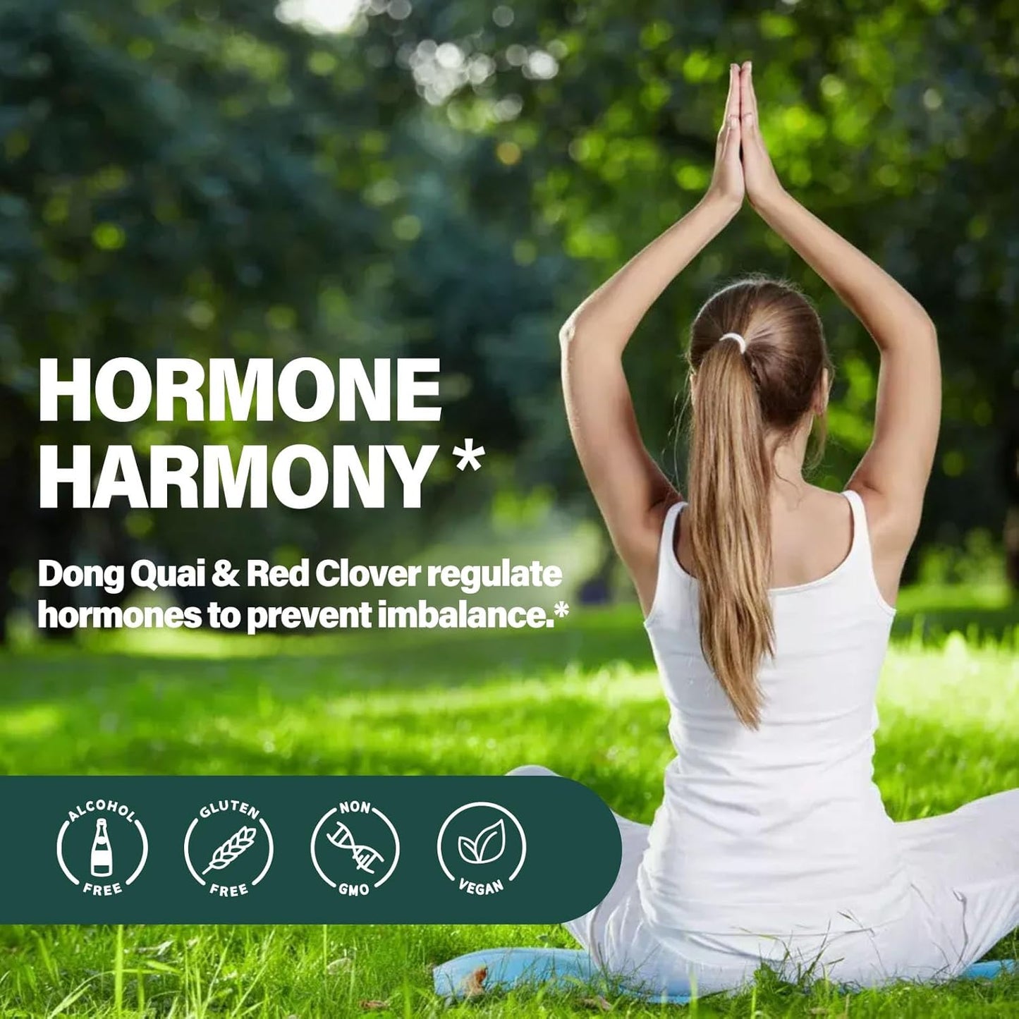 Natural Menopause Relief Drops with Red Clover & Black Cohosh - Herbal Hormone Harmony Liquid Supplement for Women - 2oz