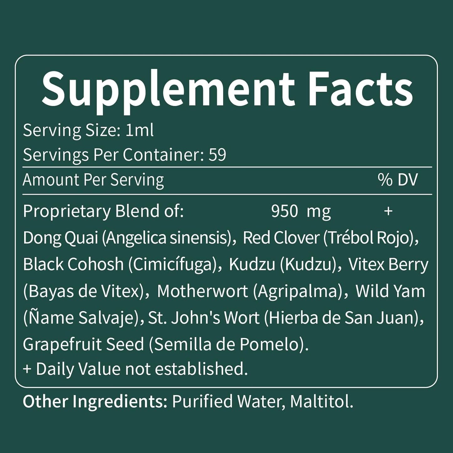 Natural Menopause Relief Drops with Red Clover & Black Cohosh - Herbal Hormone Harmony Liquid Supplement for Women - 2oz