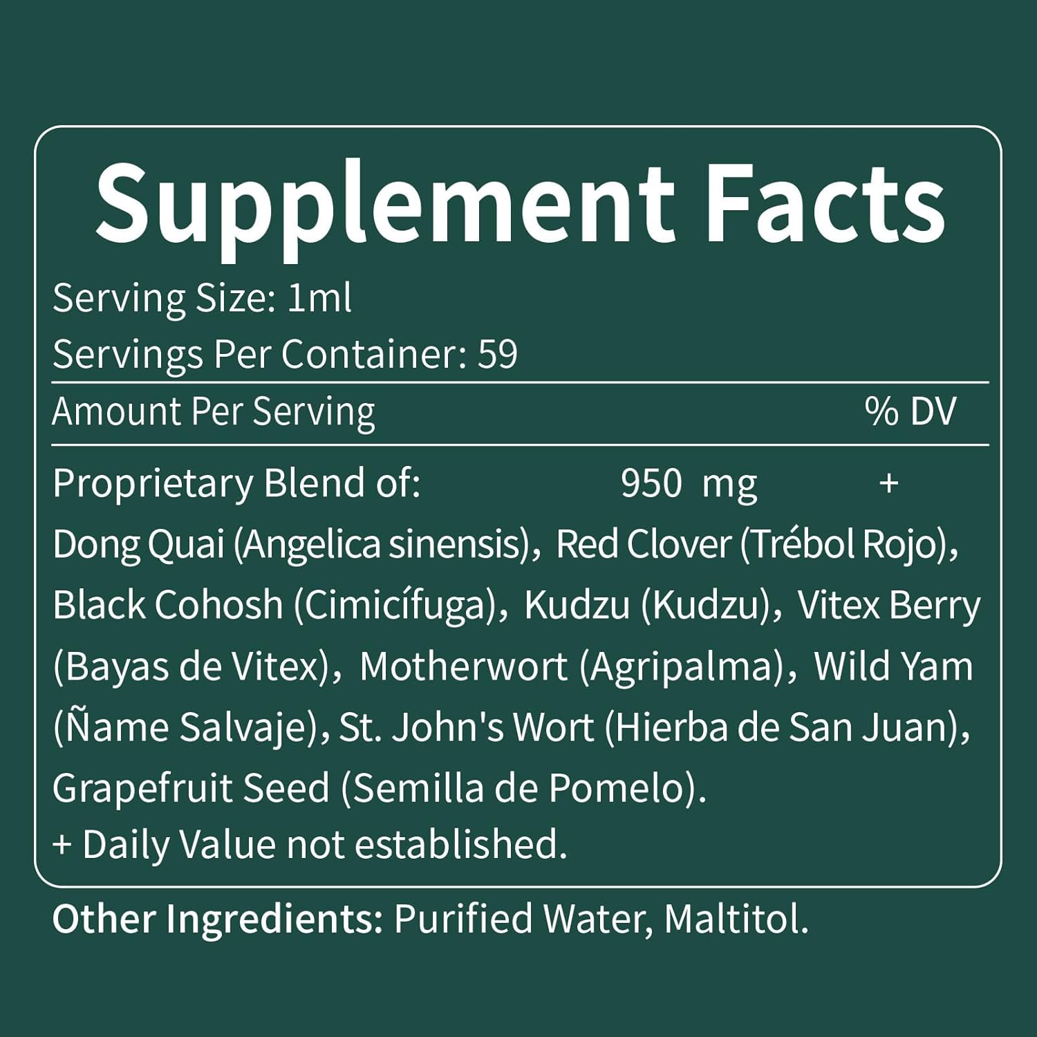 Natural Menopause Relief Drops with Red Clover & Black Cohosh - Herbal Hormone Harmony Liquid Supplement for Women - 2oz