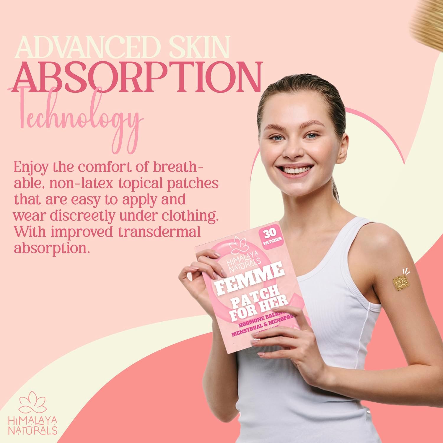 Natural Menopause Relief Herbal Patches - Hormone Balance Support for Women | 30 Day Supply