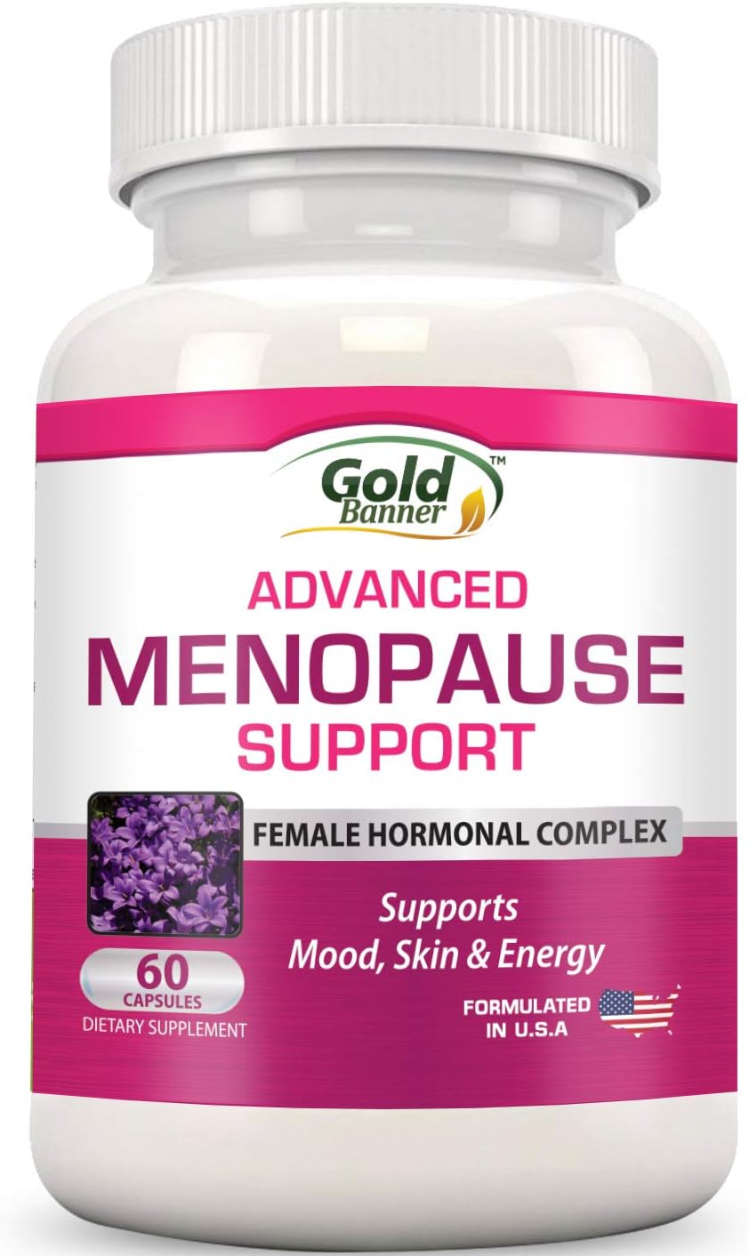 Natural Menopause Relief Supplement - Herbal Complex for Hot Flashes, Mood Swings & Dryness - Black Cohosh, Soy Isoflavones - Hormone-Free Formula