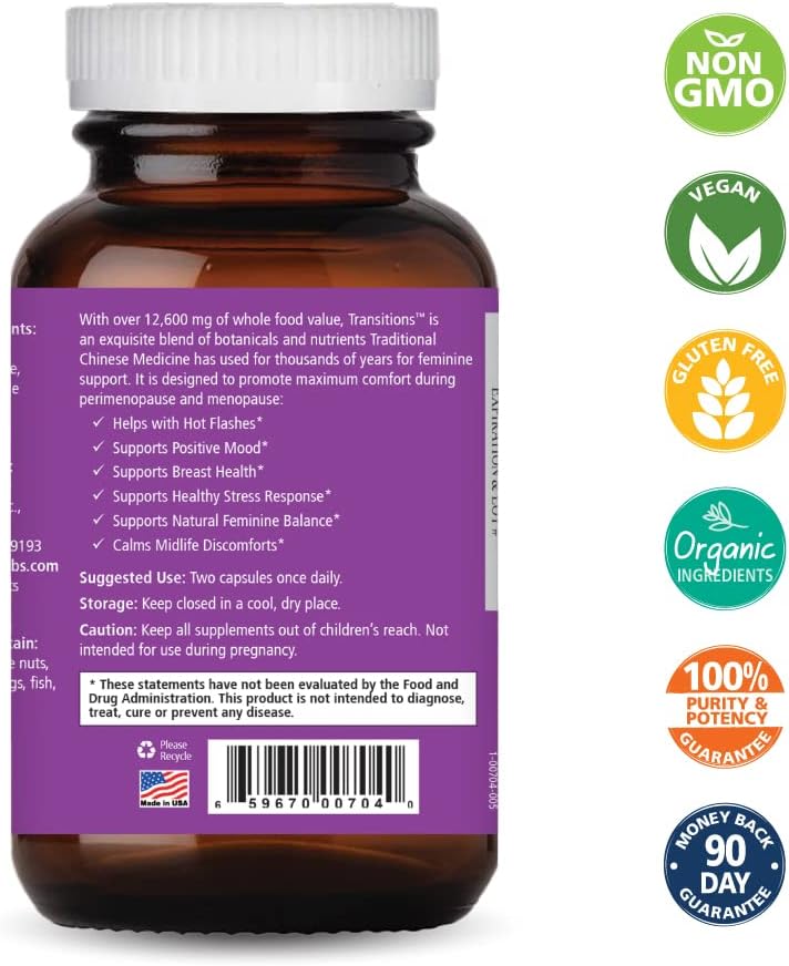 Natural Menopause Relief Supplement for Women - Promotes Hormone Balance, Reduces Hot Flashes, Mood Swings & Night Sweats - 120 Capsules by Pure Essence Labs